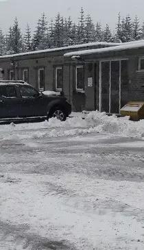 private car park after snow clearing